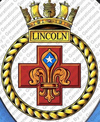 Coat of arms (crest) of the HMS Lincoln, Royal Navy