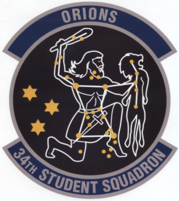 Coat of arms (crest) of the 34th Student Squadron, US Air Force