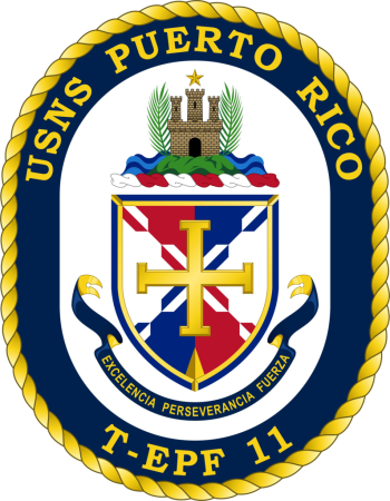 Coat of arms (crest) of the Expeditionary Fast Transport USNS Puerto Rico (T-EPF 11)