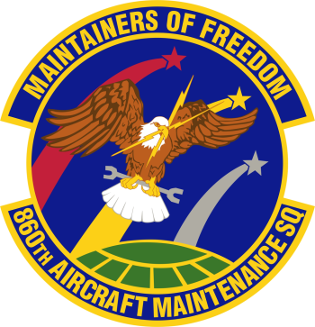Coat of arms (crest) of the 860th Aircraft Maintenance Squadron, US Air Force