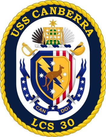 Coat of arms (crest) of the Littoral Combat Ship USS Canberra (LCS-30)