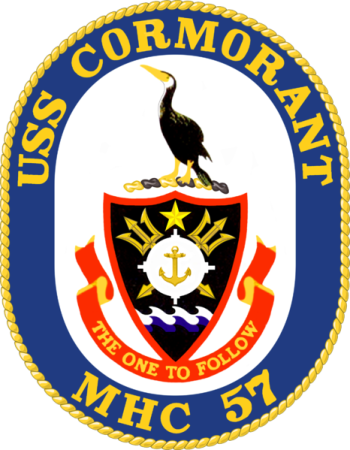 Coat of arms (crest) of the Mine Hunter USS Cormorant (MHC-57)