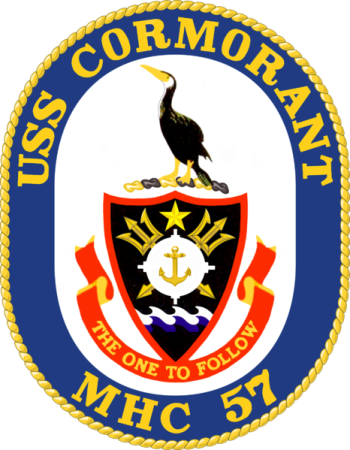 Coat of arms (crest) of Mine Hunter USS Cormorant (MHC-57)