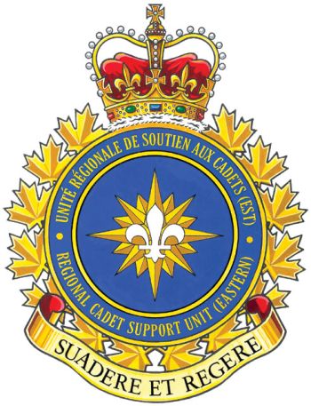 Coat of arms (crest) of the Unité Régionale de Soutien aux Cadets Est (Regional Cadet Support Unit Eastern), Canada