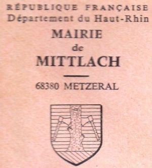 Blason de Mittlach/Coat of arms (crest) of {{PAGENAME