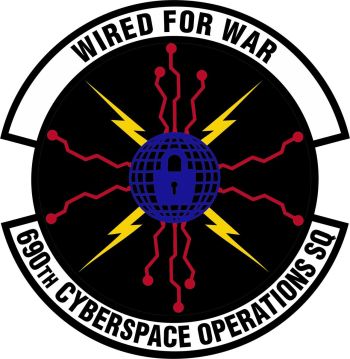 Coat of arms (crest) of the 690th Cyberspace Operations Squadron, US Air Force