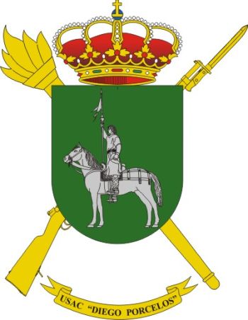 Coat of arms (crest) of the Barracks Services Unit Diego Porcelos, Spanish Army