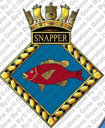 Coat of arms (crest) of the HMS Snapper, Royal Navy