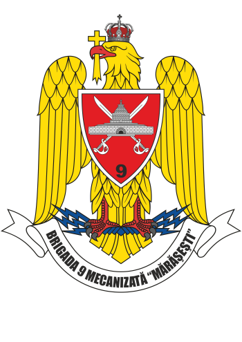 Coat of arms (crest) of the 9th Mechanized Brigade Mǎrǎşeşti, Romanian Army