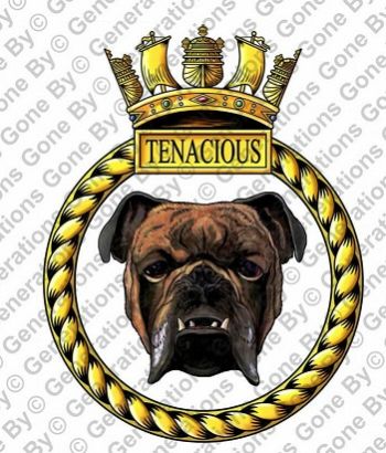 Coat of arms (crest) of the HMS Tenacious, Royal Navy