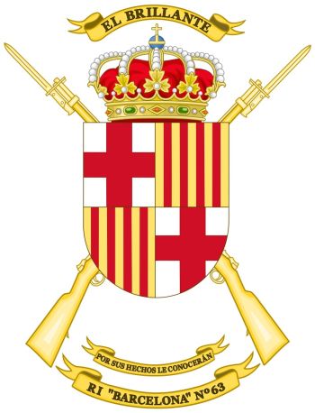 Coat of arms (crest) of the Infantry Regiment Barcelona No 63, Spanish Army