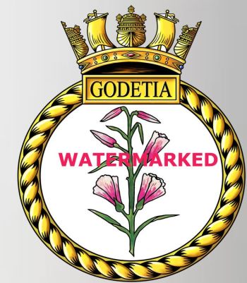 Coat of arms (crest) of the HMS Godetia, Royal Navy
