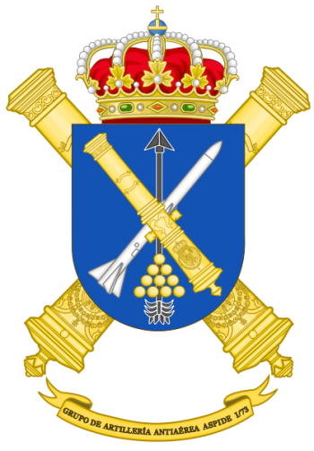 Coat of arms (crest) of the Aspide Air Defence Artillery Group I-73, Spanish Army