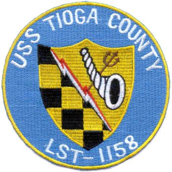 Coat of arms (crest) of the Landing Ship Tank USS Tioga County (LST-1158)