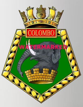 Coat of arms (crest) of the HMS Colombo, Royal Navy