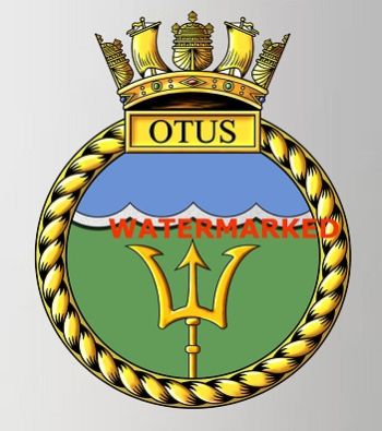 Coat of arms (crest) of the HMS Otus, Royal Navy