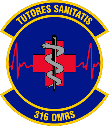 Coat of arms (crest) of the 316th Operational Medical Readiness Squadron, US Air Force