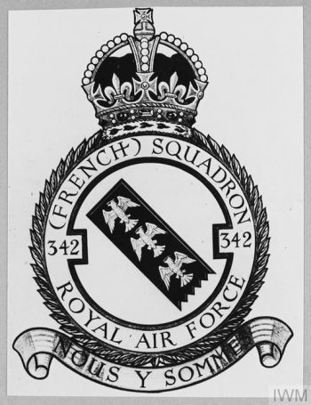 Coat of arms (crest) of the No 342 (French) Squadron - Groupe de Bombardement 1-20 Lorraine, Royal Air Force