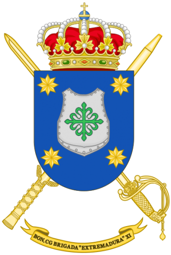 Coat of arms (crest) of the Brigade Extremadura XI Headquarters Battalion, Spanish Army