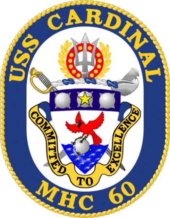 Coat of arms (crest) of Mine Hunter USS Cardinal (MHC-60)