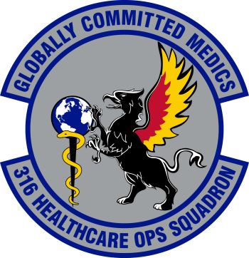 Coat of arms (crest) of the 316th Healthcare Operations Squadron, US Air Force