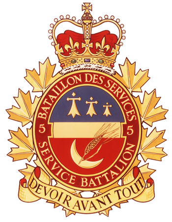 Coat of arms (crest) of the 5 Service Battalion, Canadian Army