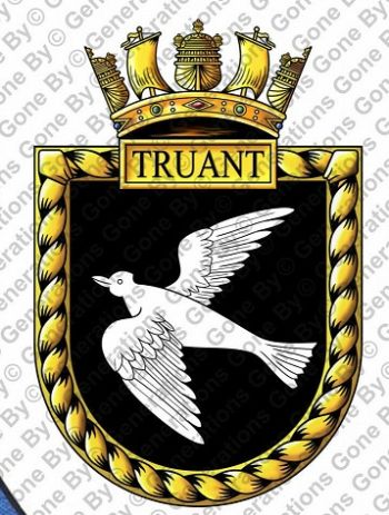 Coat of arms (crest) of the HMS Truant, Royal Navy