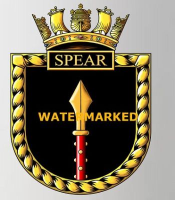 Coat of arms (crest) of the HMS Spear, Royal Navy