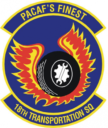 Coat of arms (crest) of the 18th Transportation Squadron, US Air Force