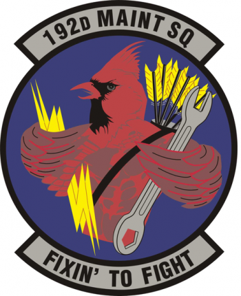 Coat of arms (crest) of the 192nd Maintenance Squadron, Virginia Air National Guard