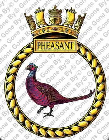 Coat of arms (crest) of the HMS Pheasant, Royal Navy