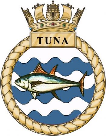 Coat of arms (crest) of the HMS Tuna, Royal Navy