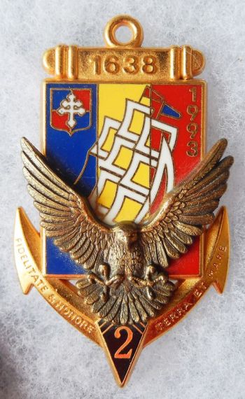 Coat of arms (crest) of the 2nd Marine Infantry Regiment in Operation Epervier 1993, French Army