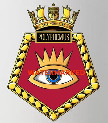 Coat of arms (crest) of the HMS Polyphemus, Royal Navy