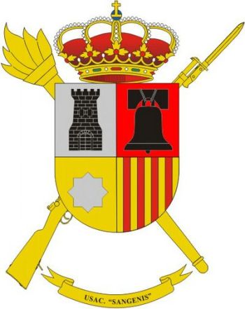 Coat of arms (crest) of the Barracks Services Unit Sangenis, Spanish Army