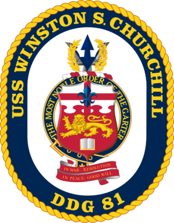 Coat of arms (crest) of the Destroyer USS Winston S. Churchill