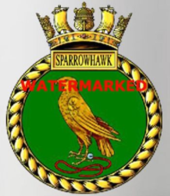 Coat of arms (crest) of the HMS Sparrowhawk, Royal Navy