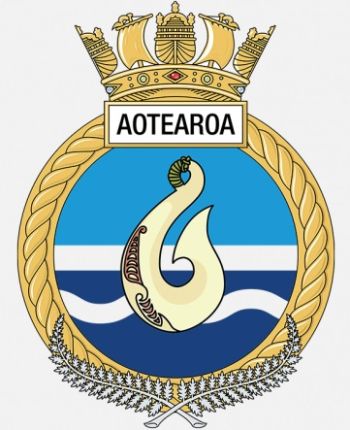 Coat of arms (crest) of the Sustainment Vessel HMNZS Aotearoa (A11), RNZN