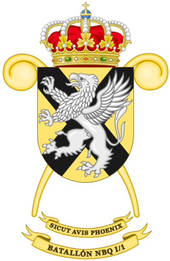 Coat of arms (crest) of the NBC Defense Battalion I-1, Spanish Army