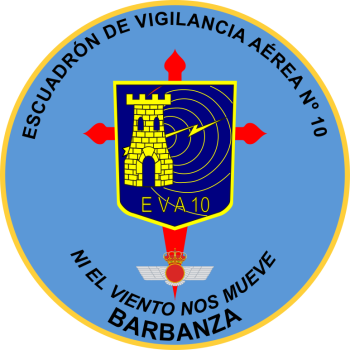 Coat of arms (crest) of the Air Vigilance Squadron No. 10 and Barbanza Air Force Barracks, Spanish Air Force