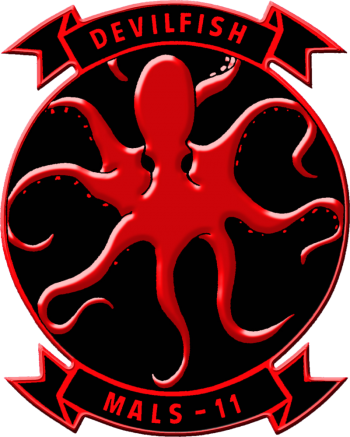 Coat of arms (crest) of Marine Aviation Logistics Squadron (MALS)-11 Devilfish, USMC