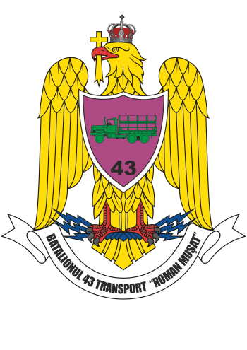 Coat of arms (crest) of the 43rd Transport Battalion Roman Muşat, Romanian Army