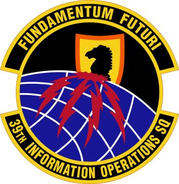 Coat of arms (crest) of the 39th Information Operations Squadron, US Air Force