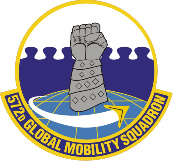 Coat of arms (crest) of the 572nd Global Mobility Squadron, US Air Force