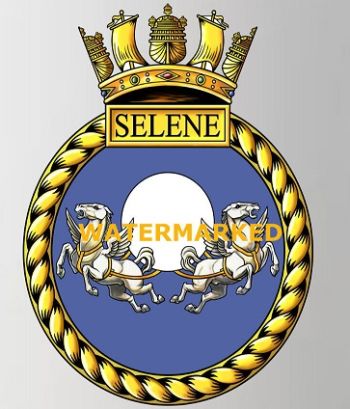 Coat of arms (crest) of the HMS Selene, Royal Navy