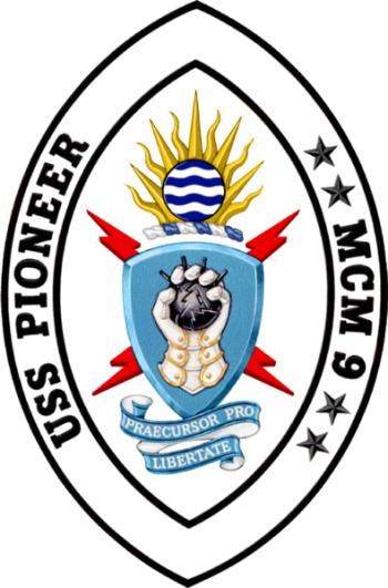 Coat of arms (crest) of Mine Countermeasures Ship USS Pioneer
