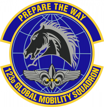 Coat of arms (crest) of the 123rd Global Mobility Squadron, Kentucky Air National Guard