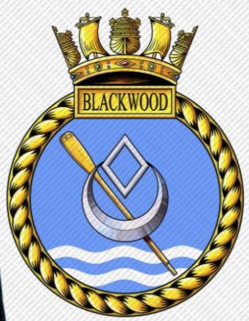 Coat of arms (crest) of the HMS Blackwood, Royal Navy
