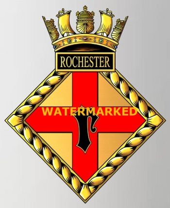 Coat of arms (crest) of HMS Rochester, Royal Navy