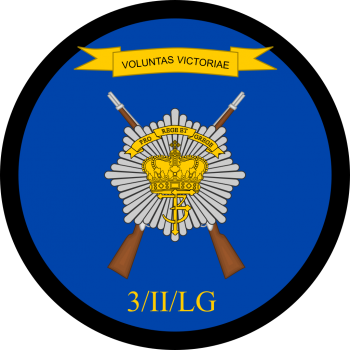 Emblem (crest) of the 3rd Basic Training Company, II Battalion, The Royal Life Guards, Danish Army